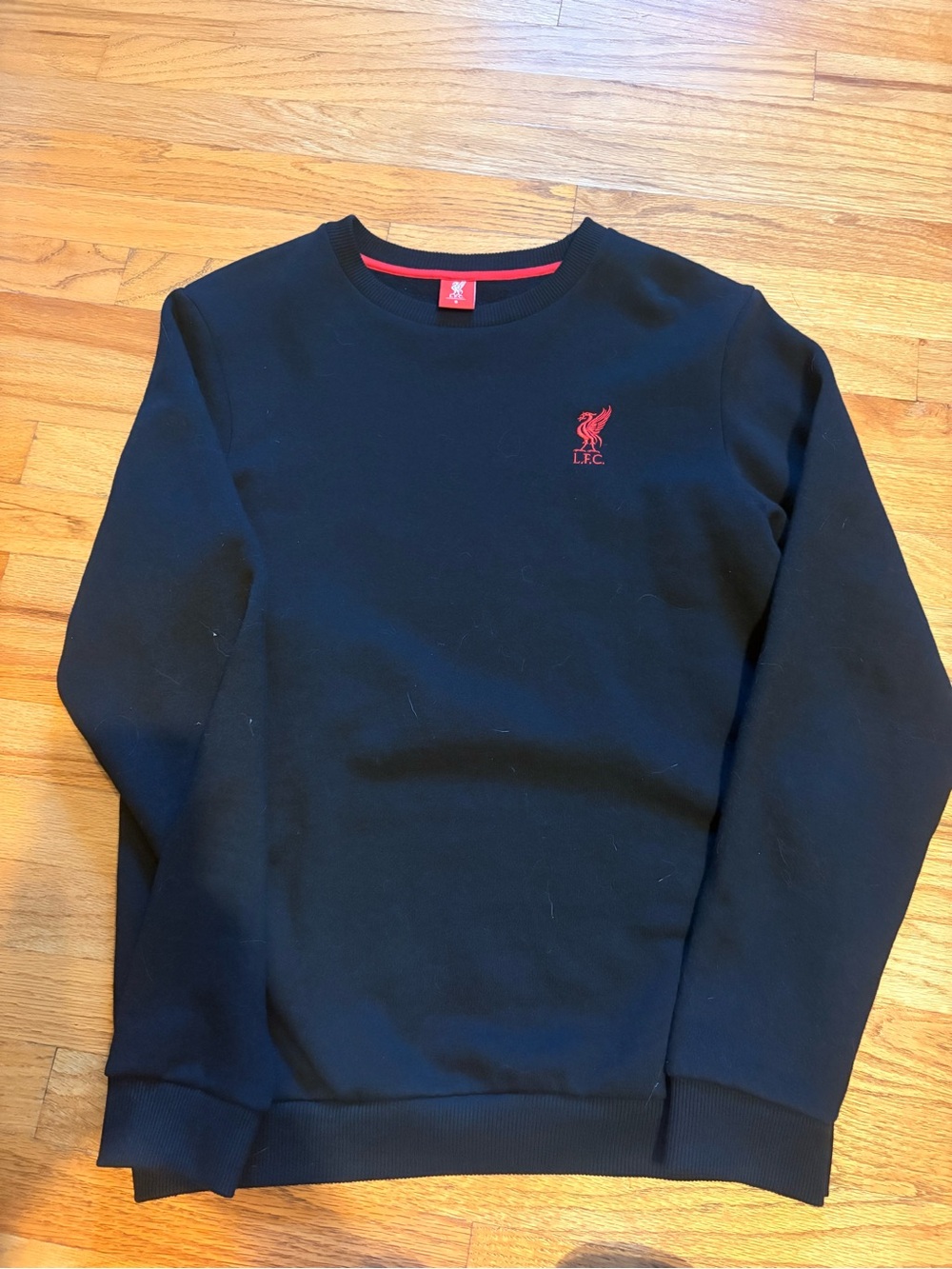Liverpool Black Sweatshirt with Red Logo Accent